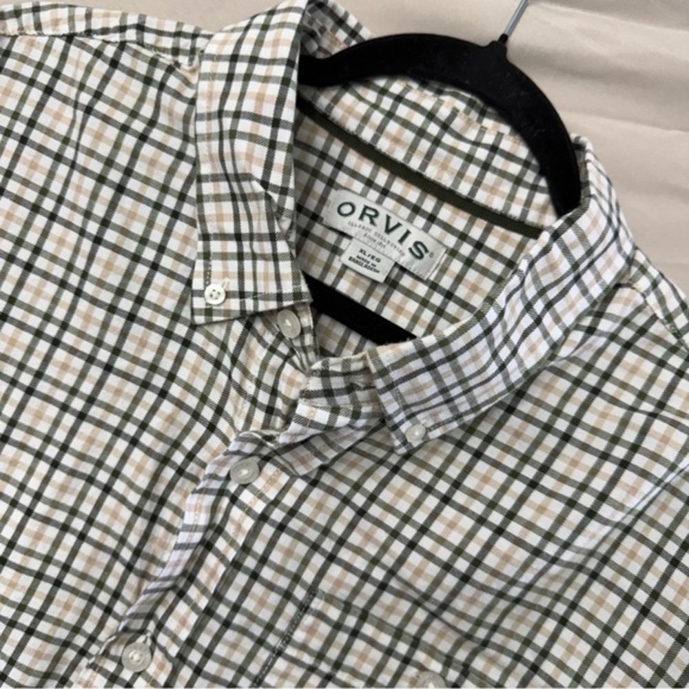 Orvis Men's XL Shirt Long Sleeve‎ Button Down Plaid Shirt